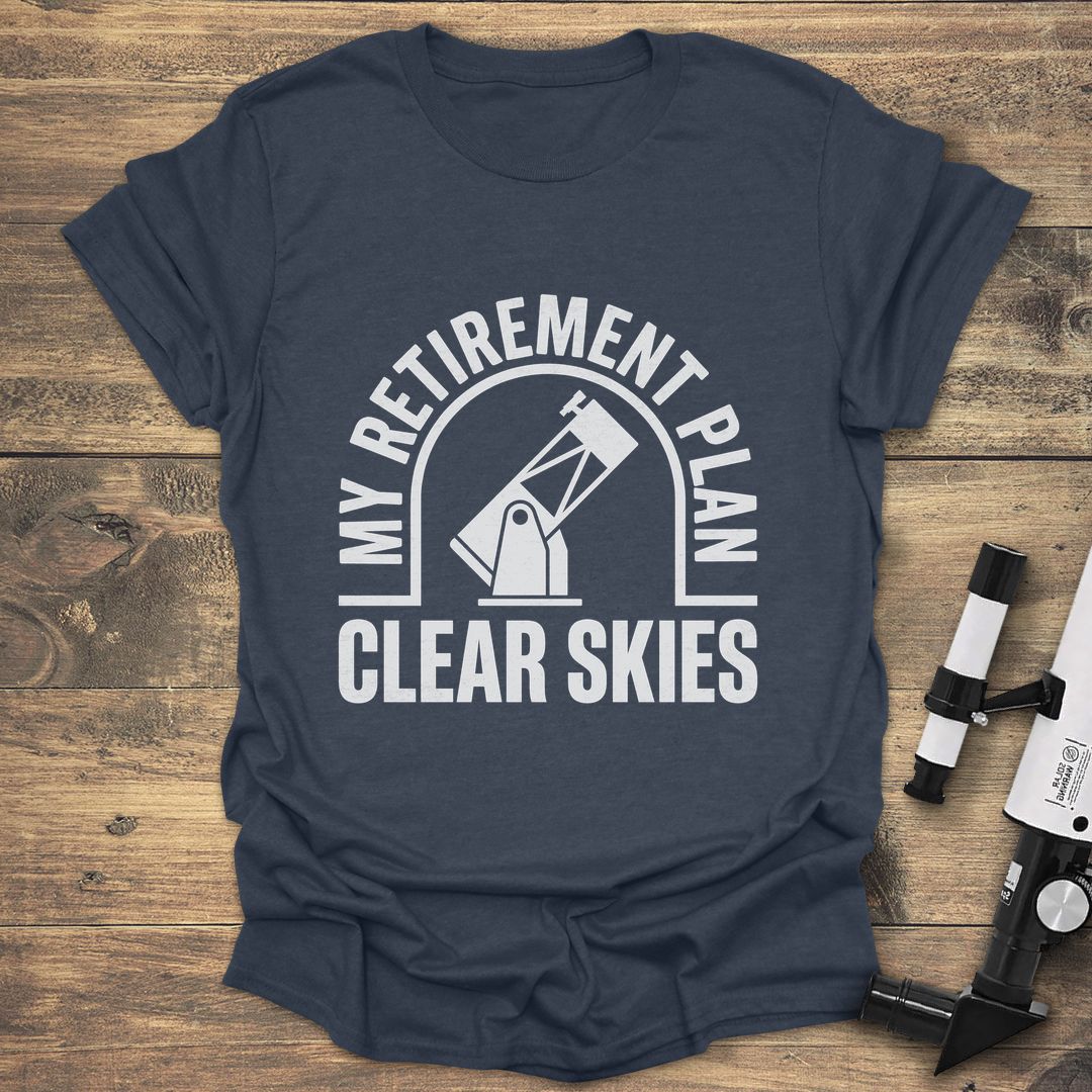 My Retirement Plan Clear Skies - Heather Navy T-Shirt