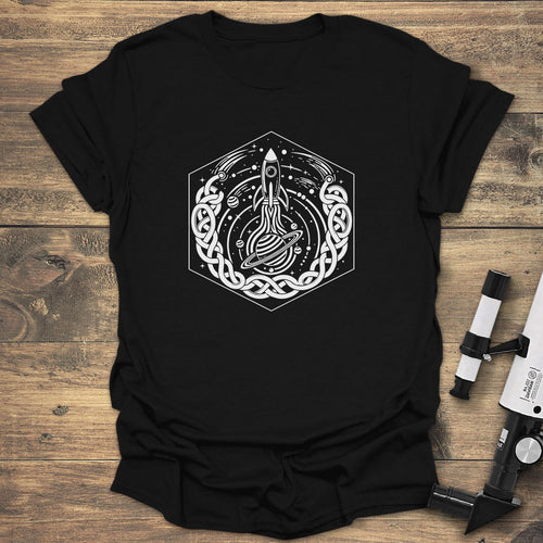 Celestial Winding - Black T-Shirt