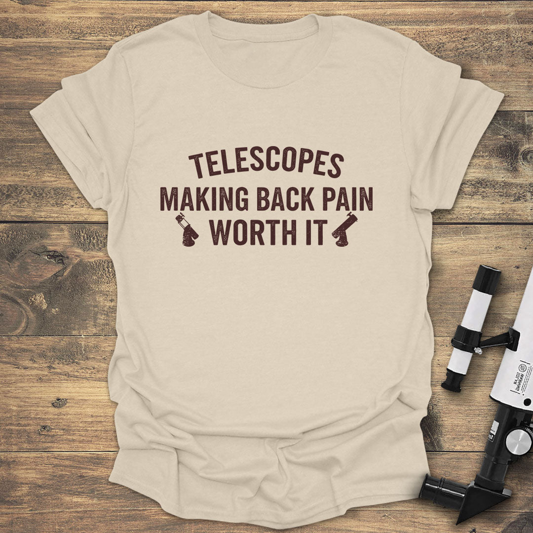 Back Pain Telescope - Natural T-Shirt