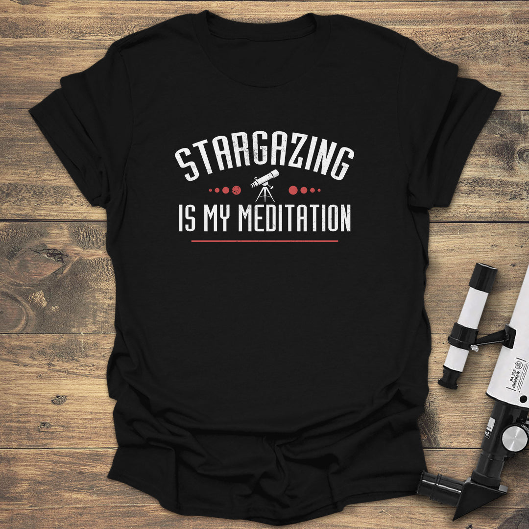 Stargazing Meditation - Black T-Shirt