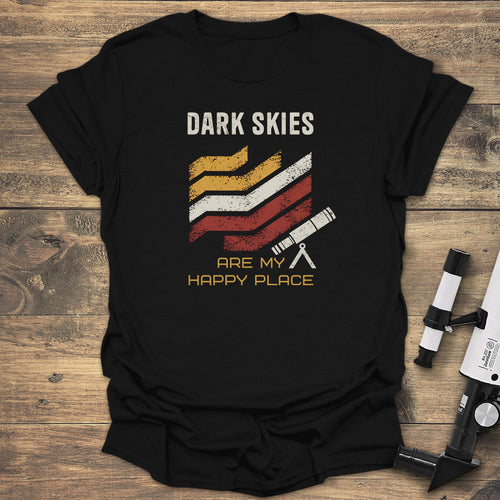 Dark Skies Happy Place - Black T-Shirt