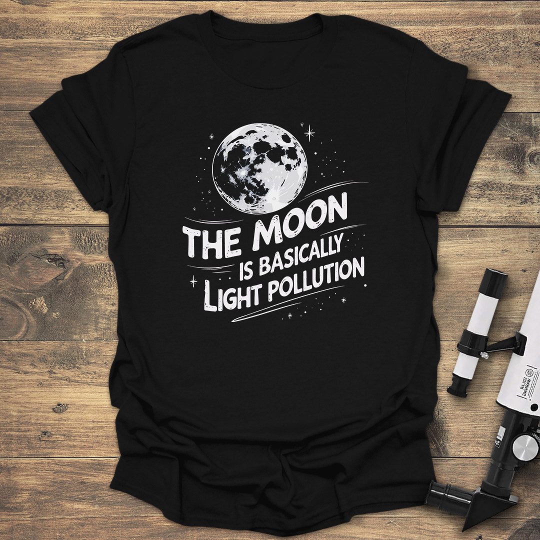 Moon Light Pollution - Black T-Shirt