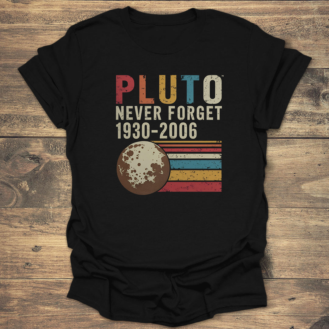 Pluto Never Forget - Black T-Shirt