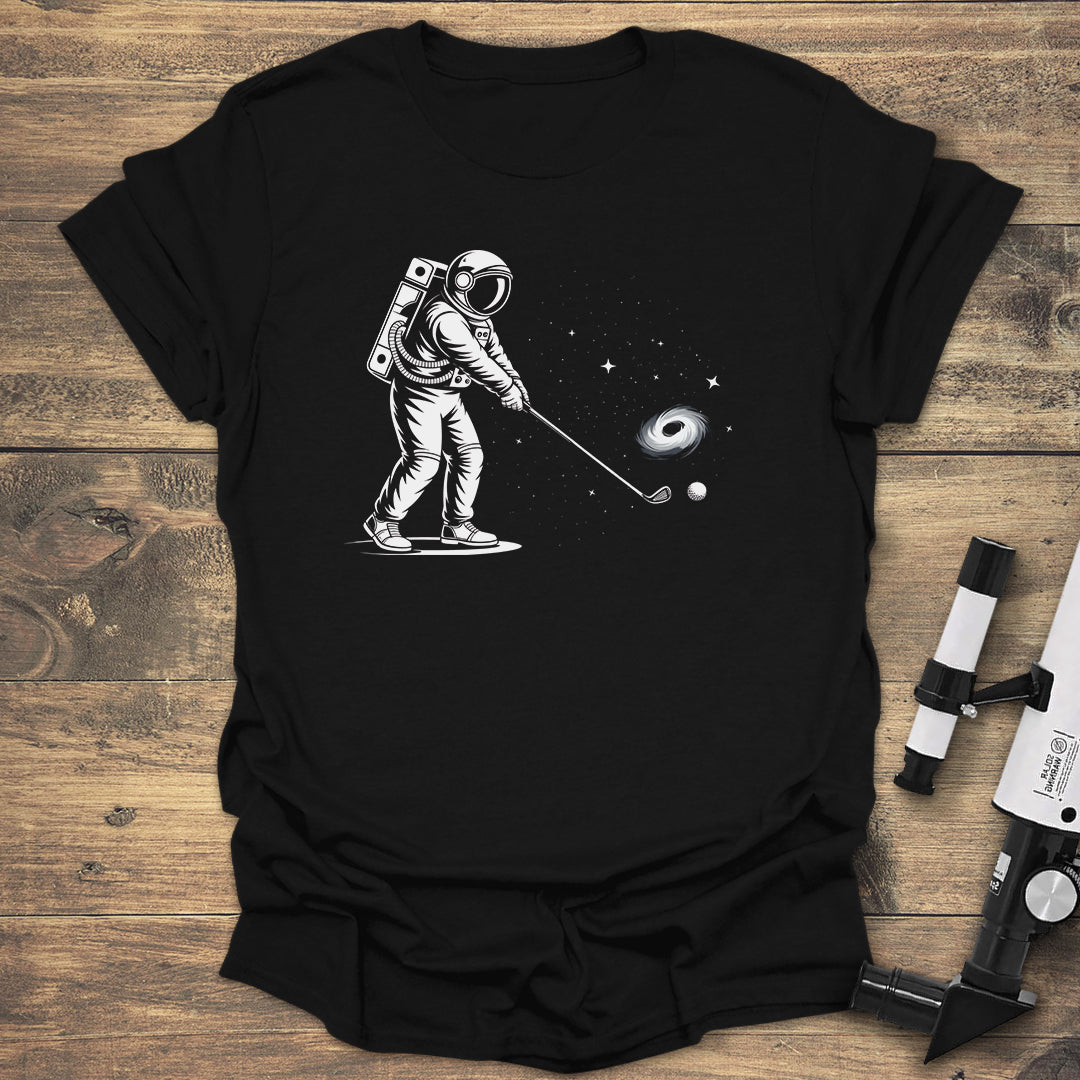 Astronaut Golf - Black T-Shirt