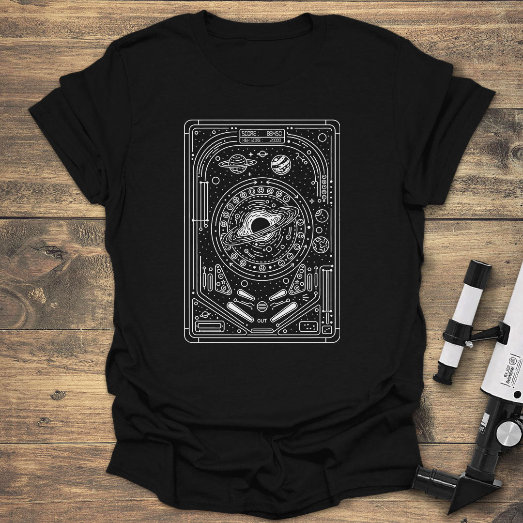 Space Pinball - Black T-Shirt