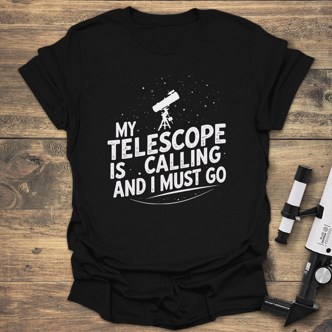 Telescope Calling - Black T-Shirt
