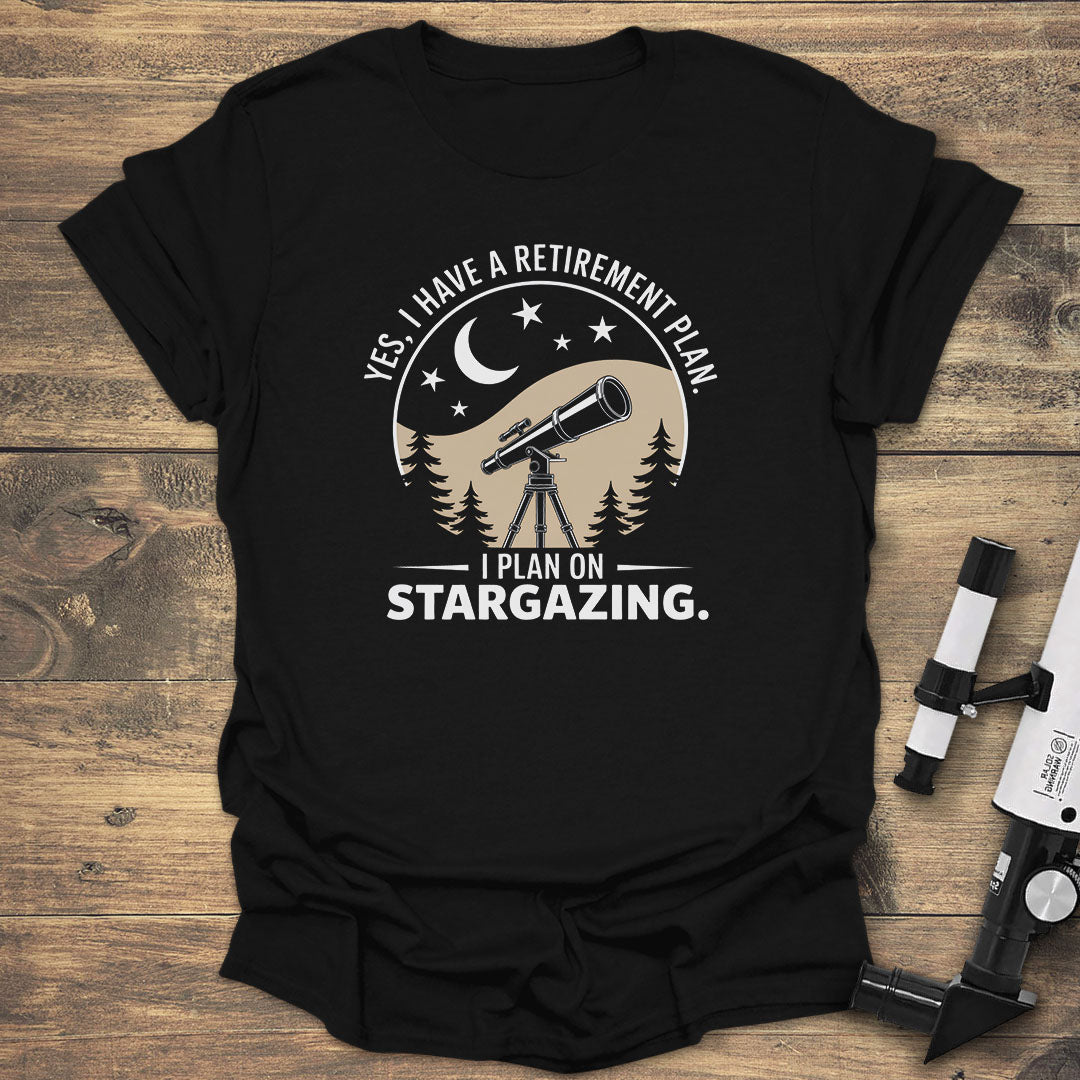 I Plan on Stargazing - Black T-Shirt