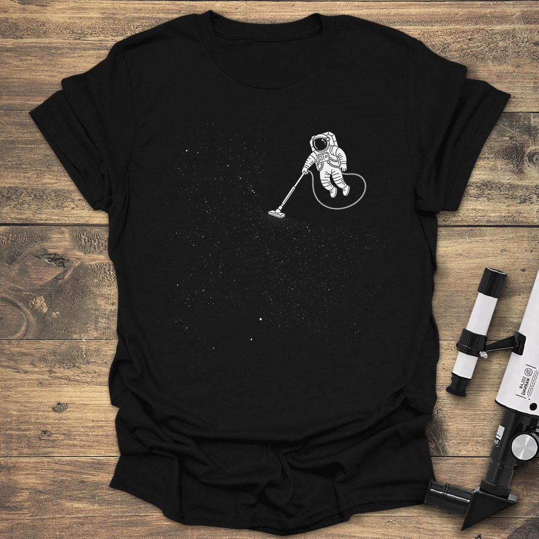 Astronaut Vacuum Space - Black T-Shirt