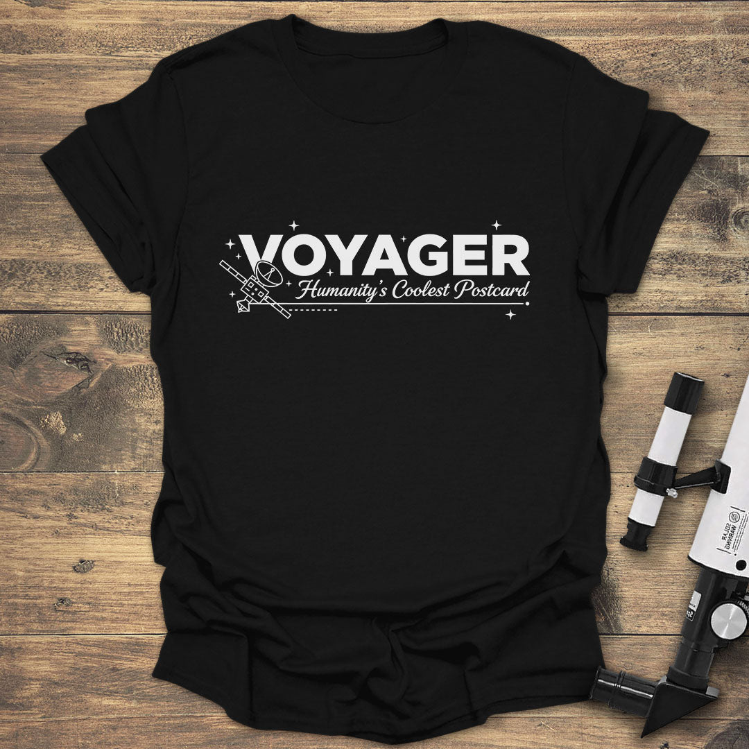 Voyager Coolest Postcard - Black T-Shirt