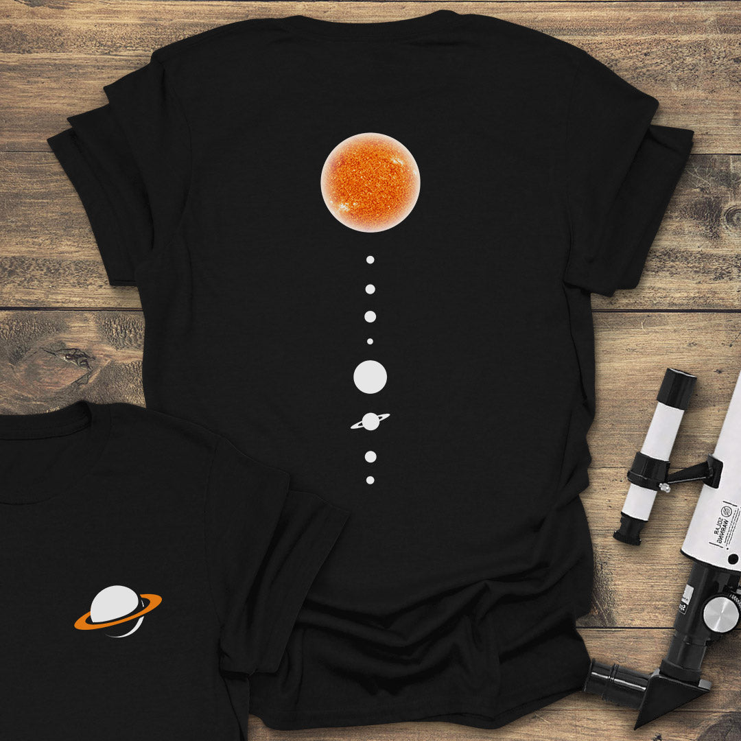 Solar System Back - Black T-Shirt