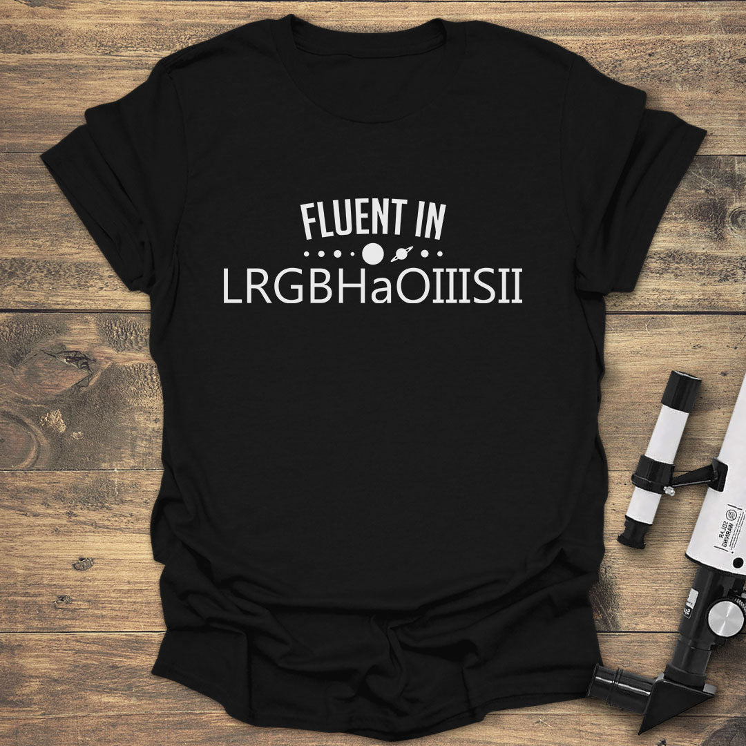 Fluent in LRGBHaOIIISII - Black T-Shirt