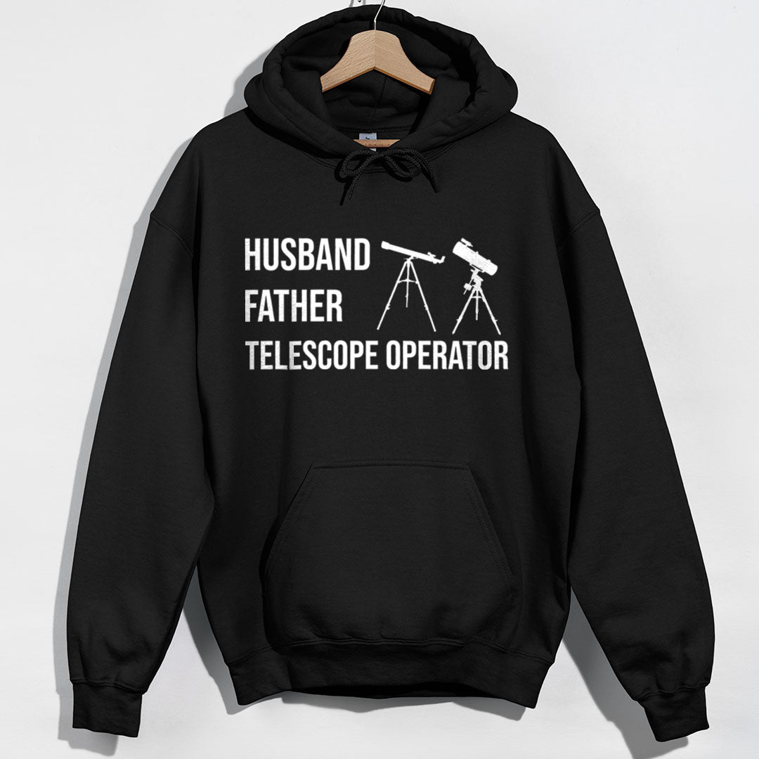 Husband Father Telescope Operator Hoodie - Black Hoodie