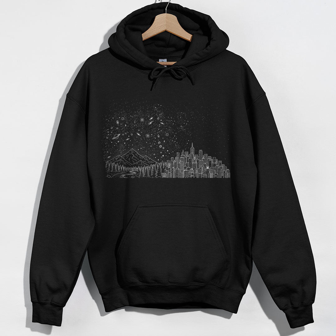 Bortle Scale Line Art Hoodie - Black Hoodie