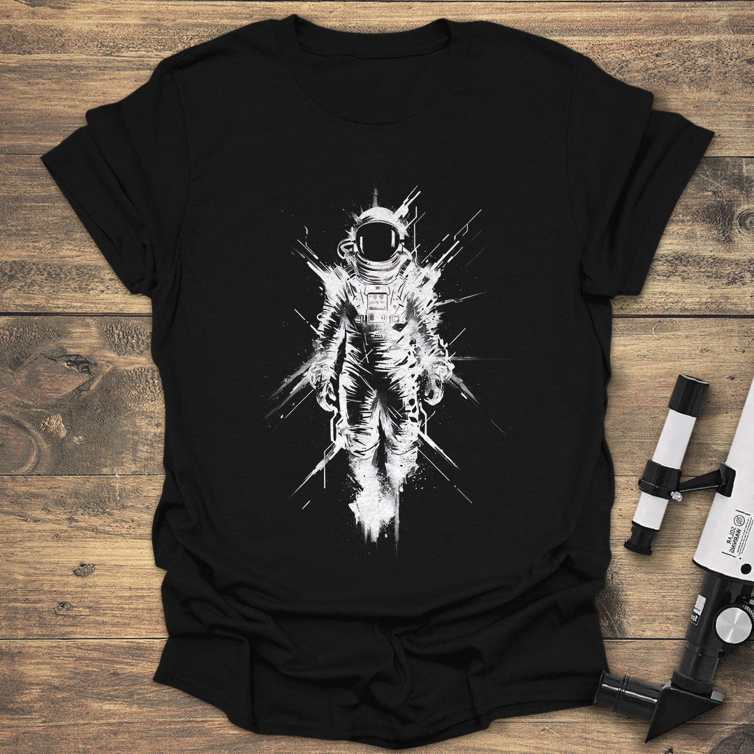 Astronaut Blast Art - Black T-Shirt