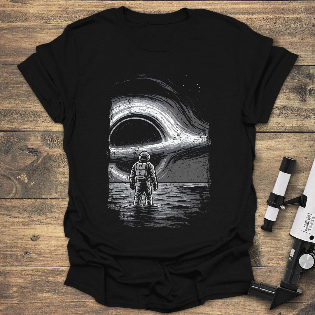 Astronaut at the Black Hole - Black T-Shirt