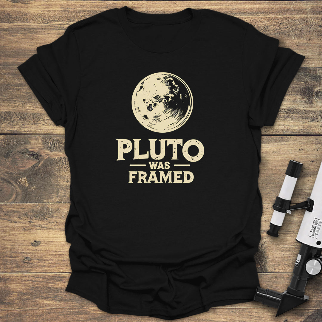 Pluto Was Framed - Black T-Shirt