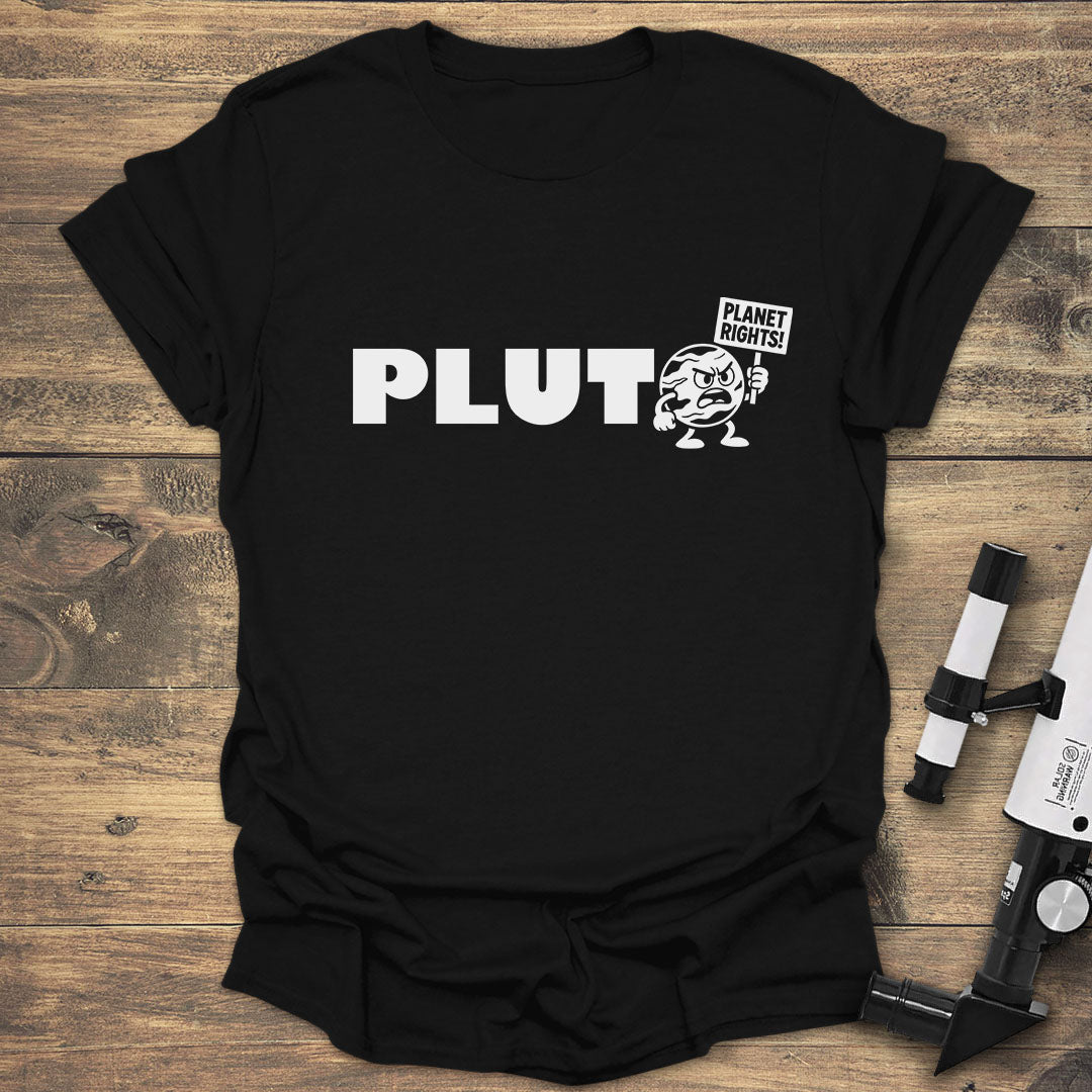 Pluto Planet Rights - Black T-Shirt