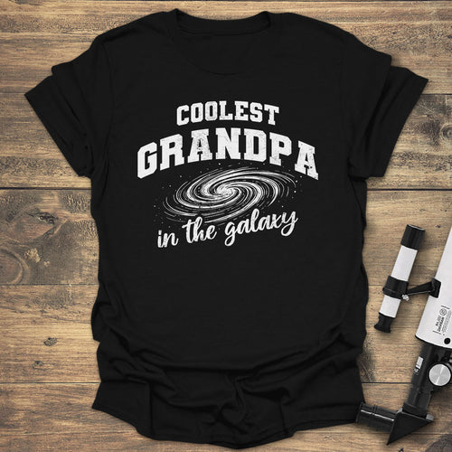 Coolest Grandpa Galaxy - Black T-Shirt