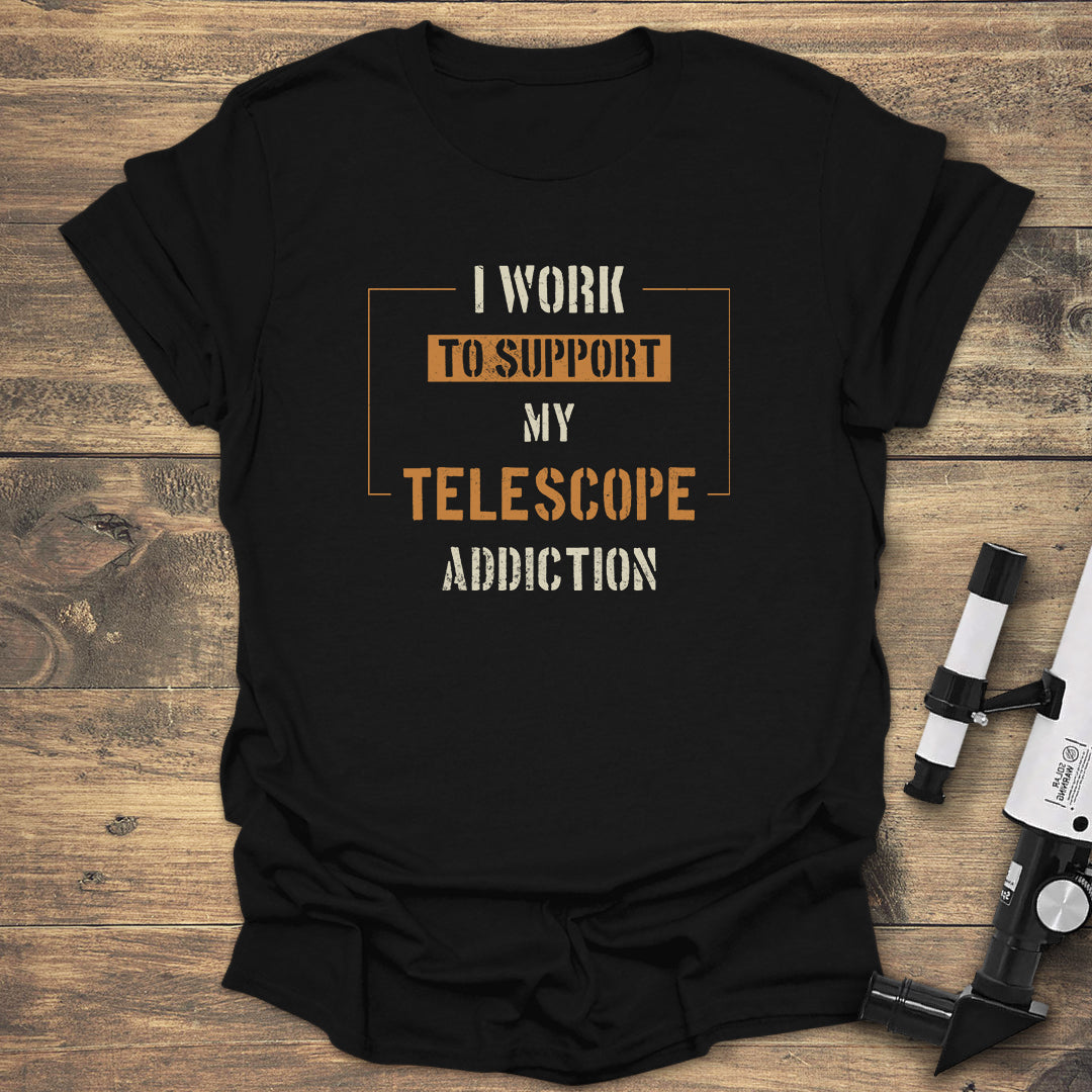 Telescope Addiction - Black T-Shirt