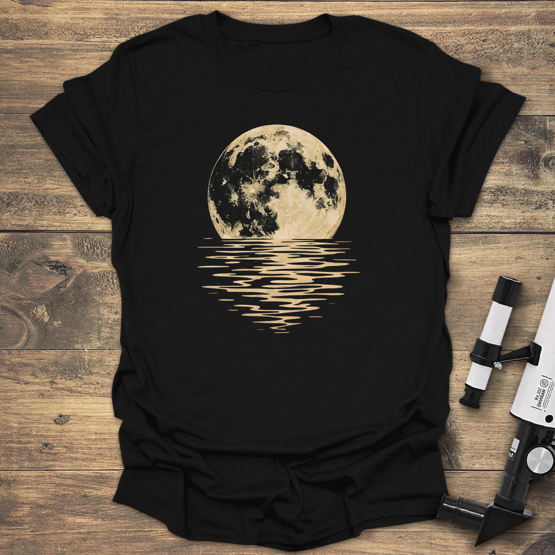 Moon Reflection - Black T-Shirt