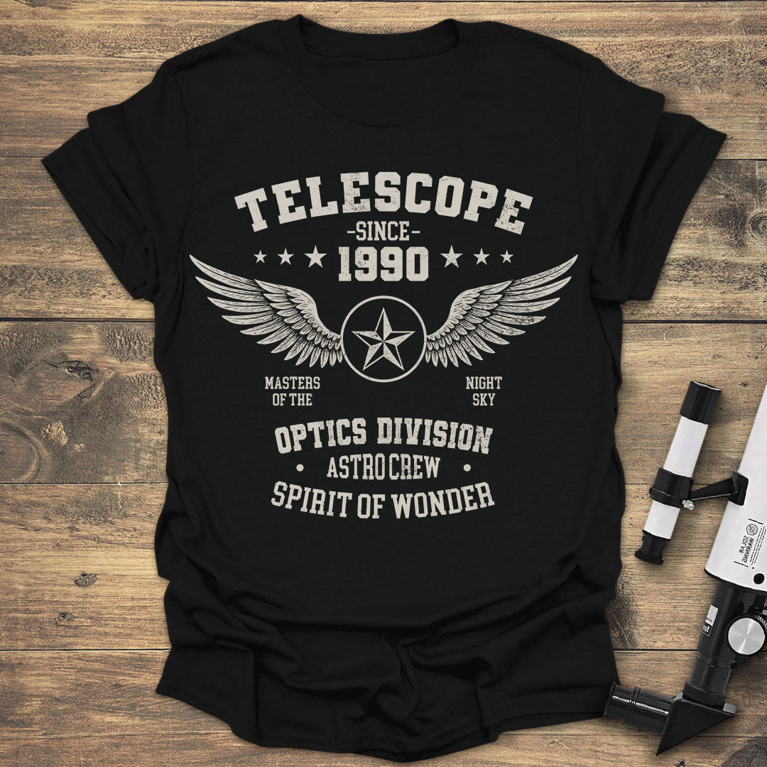 Telescope Since 1990 - Black T-Shirt