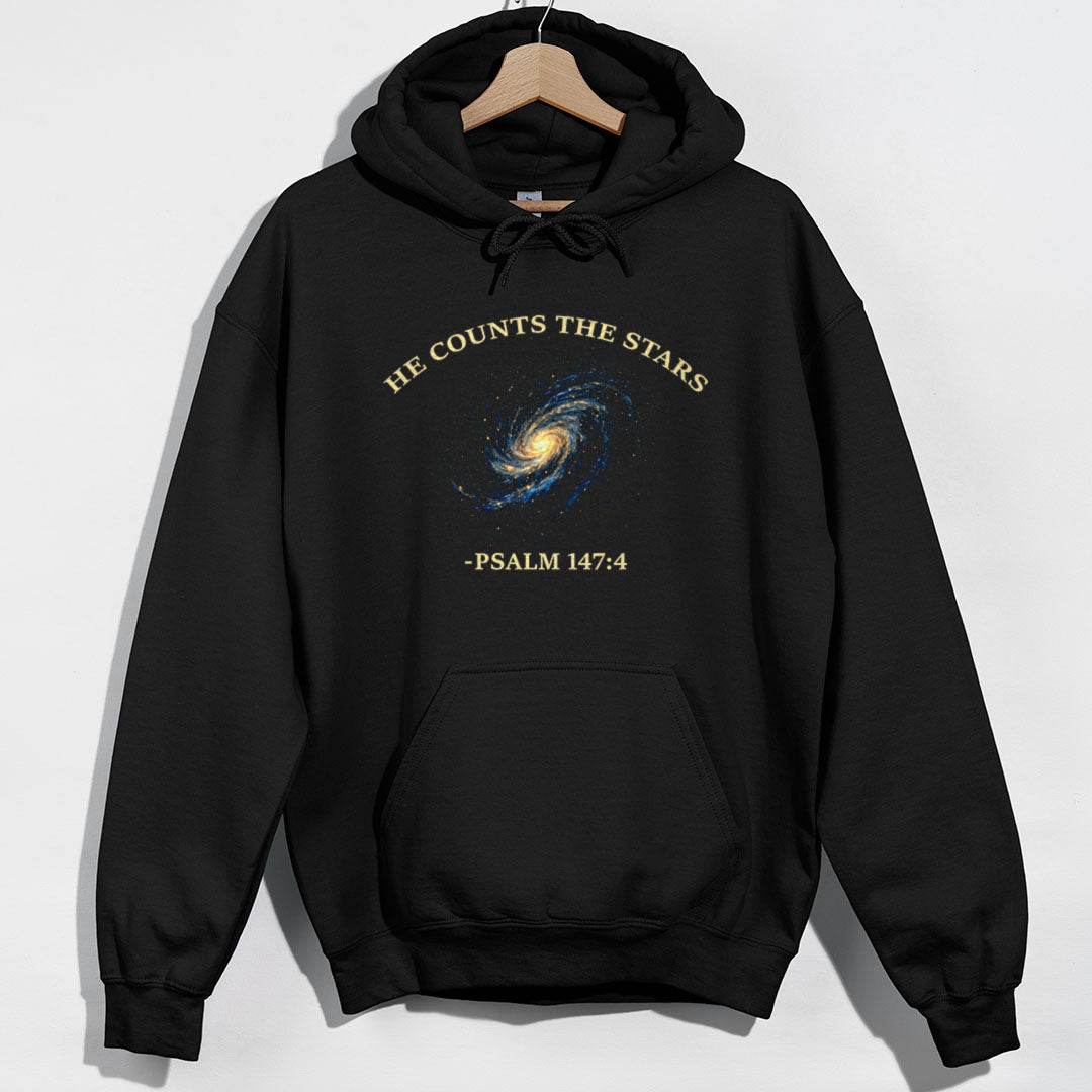 He Counts The Stars Hoodie - Black Hoodie