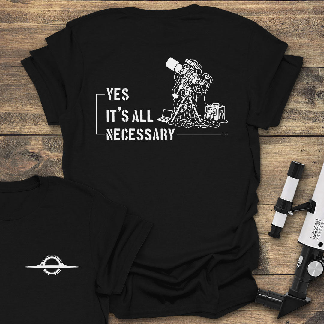Necessary Telescope Back print - Black T-Shirt