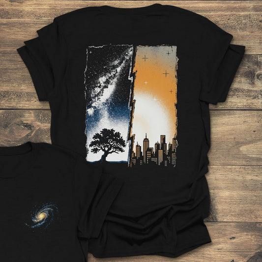 Light Pollution Galaxy City Tree