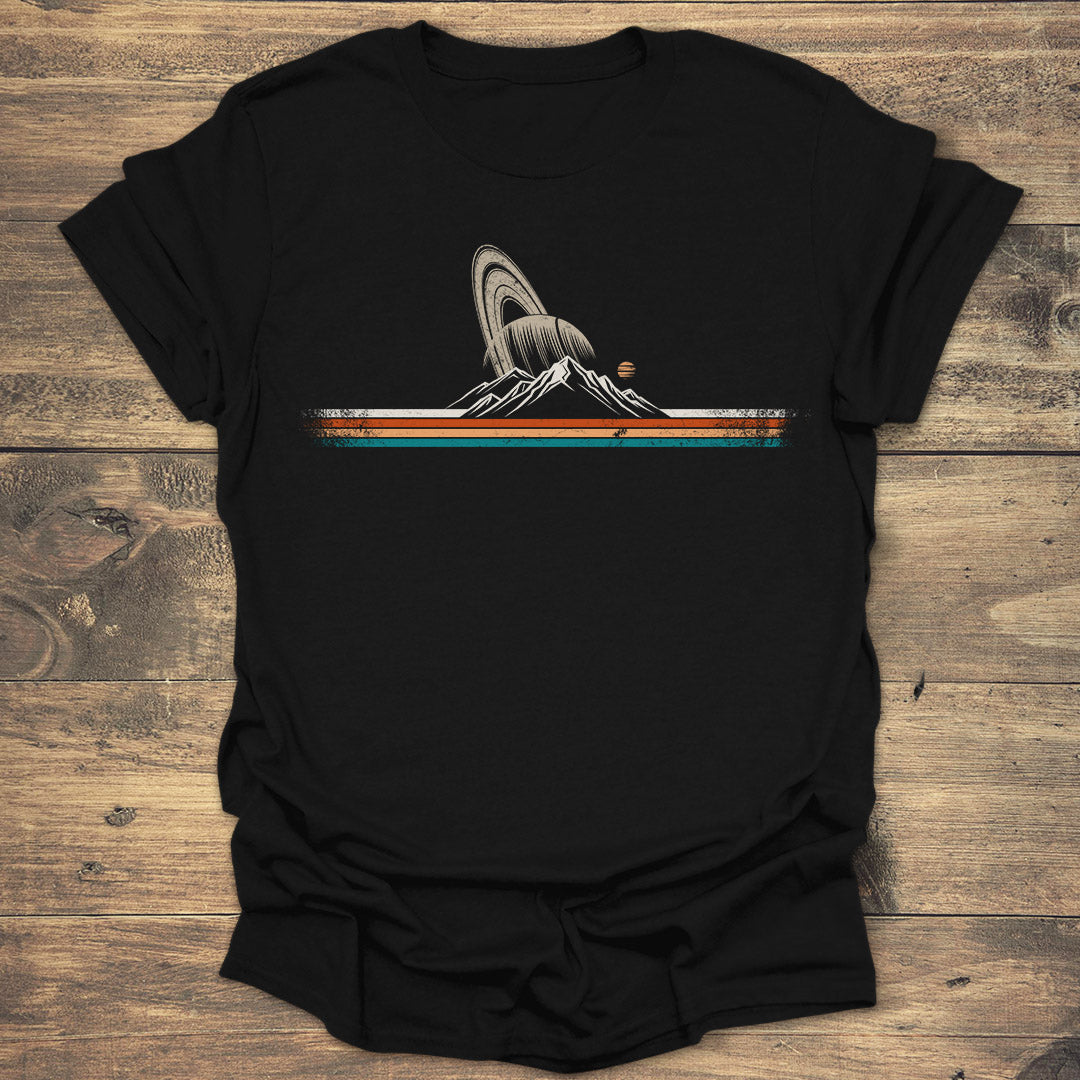 Saturn Mountain - Black T-Shirt