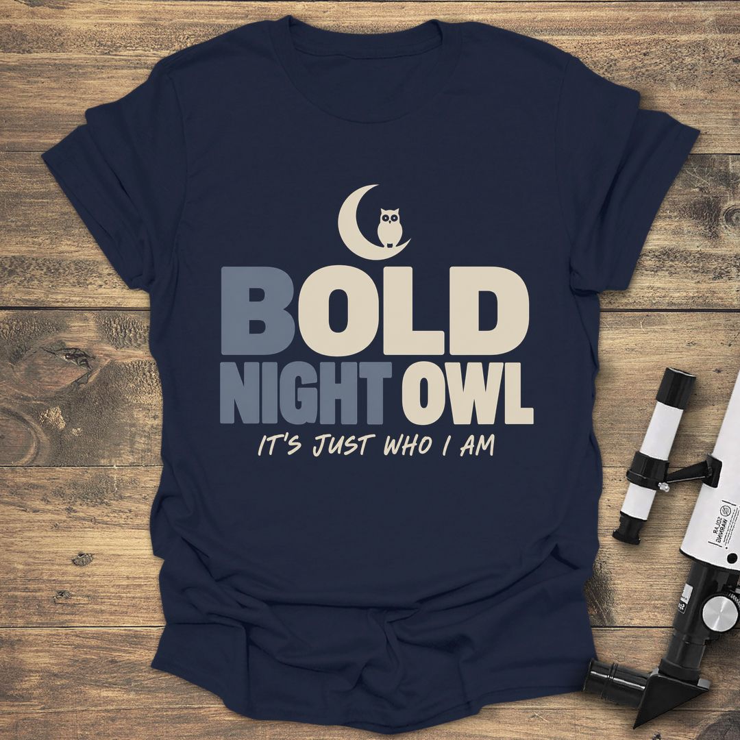 Bold Night Owl - Navy t-shirt