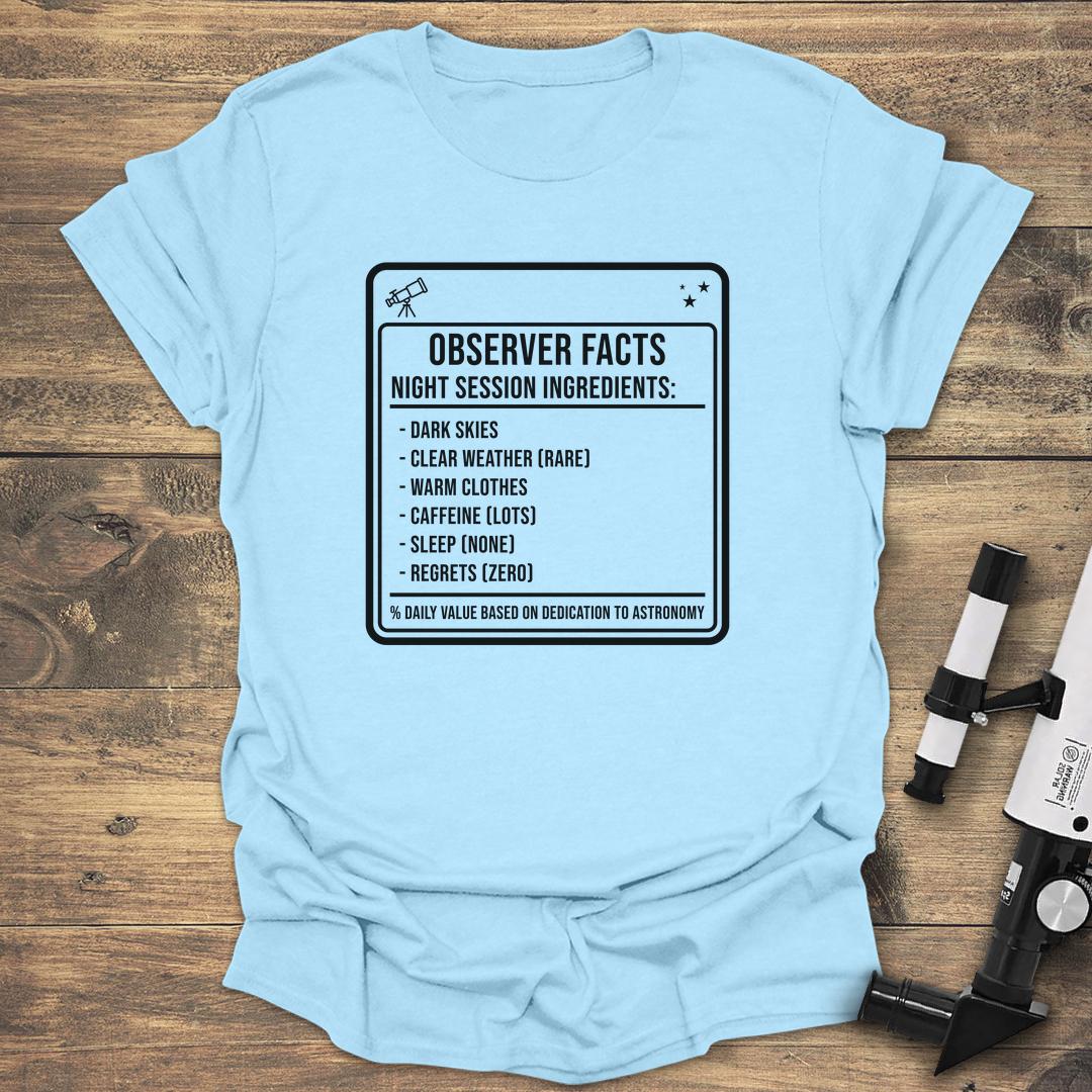 Observer Facts Night Session Ingredients - Light Blue T-Shirt