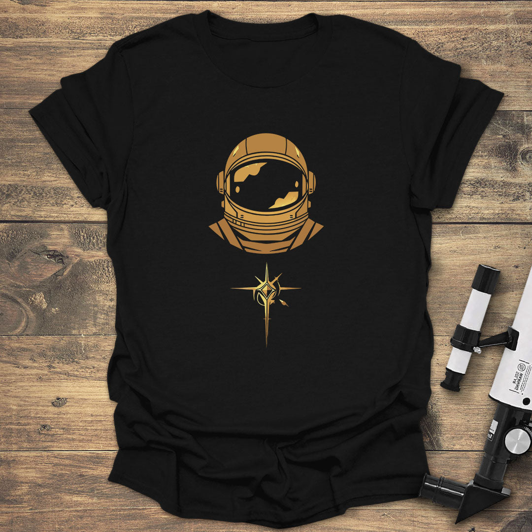 Anstronaut And Star - Black T-Shirt