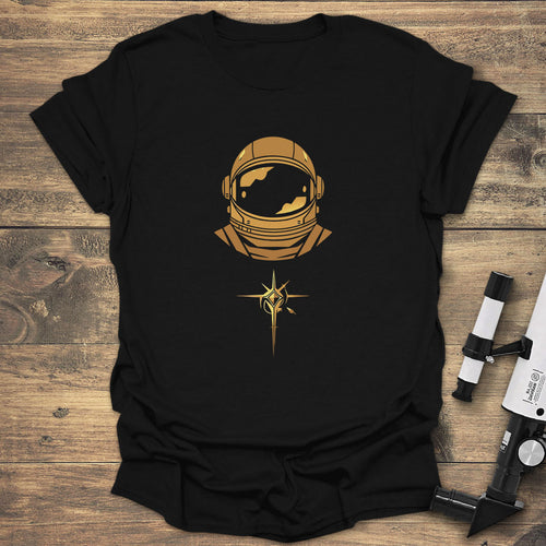 Anstronaut And Star - Black T-Shirt