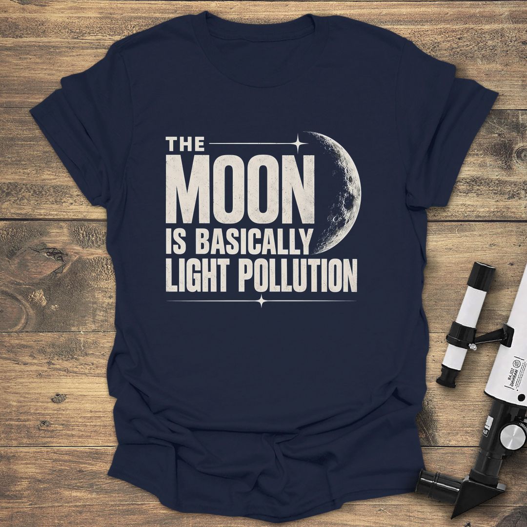 Moon Is Light Pollution - Navy t-shirt