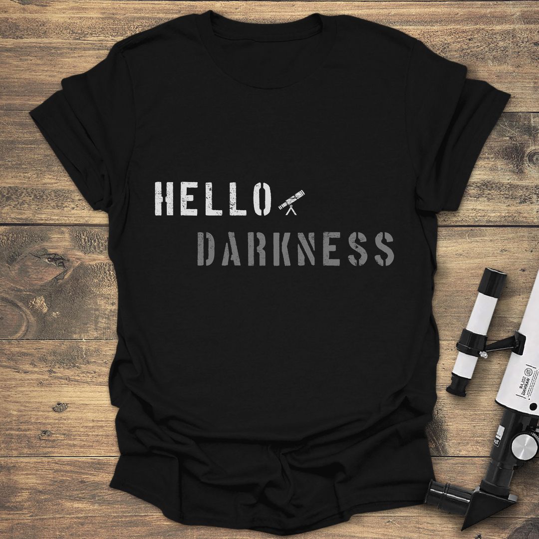 Hello Darkness Telescope - Black t-shirt