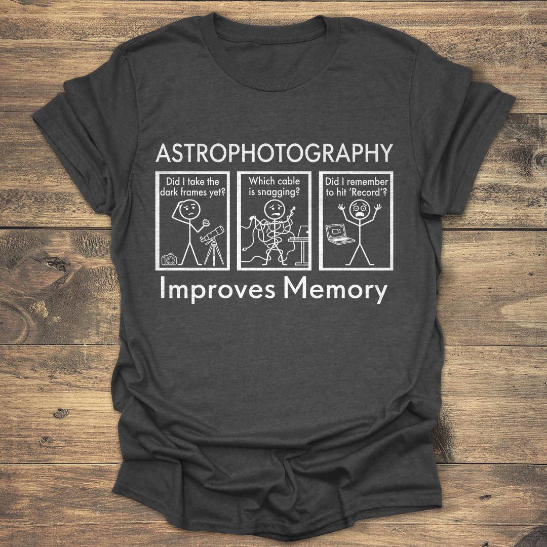 Astrophotography Improves Memory - Dark heather T-Shirt