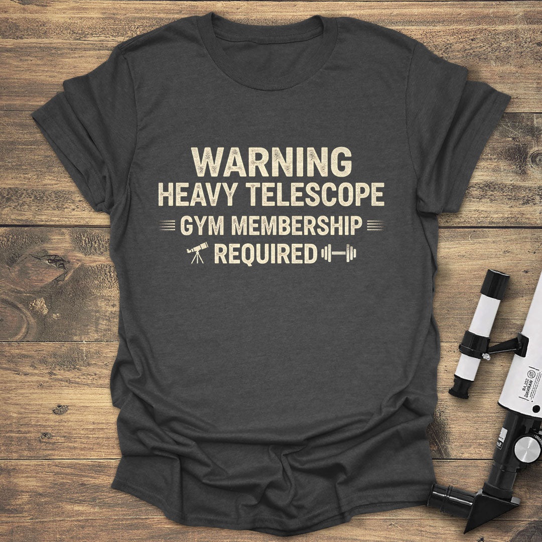 Telescope Warning Alert - Dark heather T-Shirt