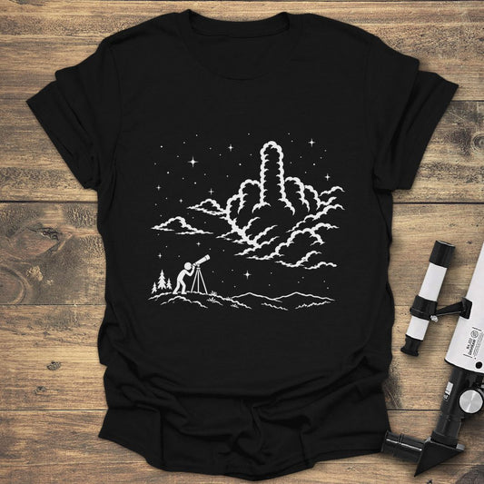 Cloudy Night Rude Awakening - Black t-shirt