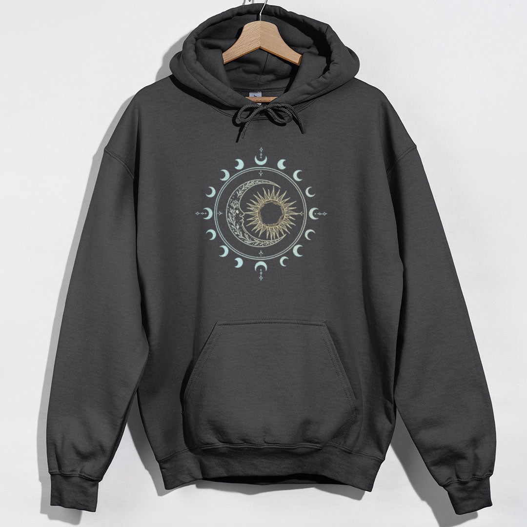 Celestial Sun and Moon Hoodie - Charcoal Hoodie