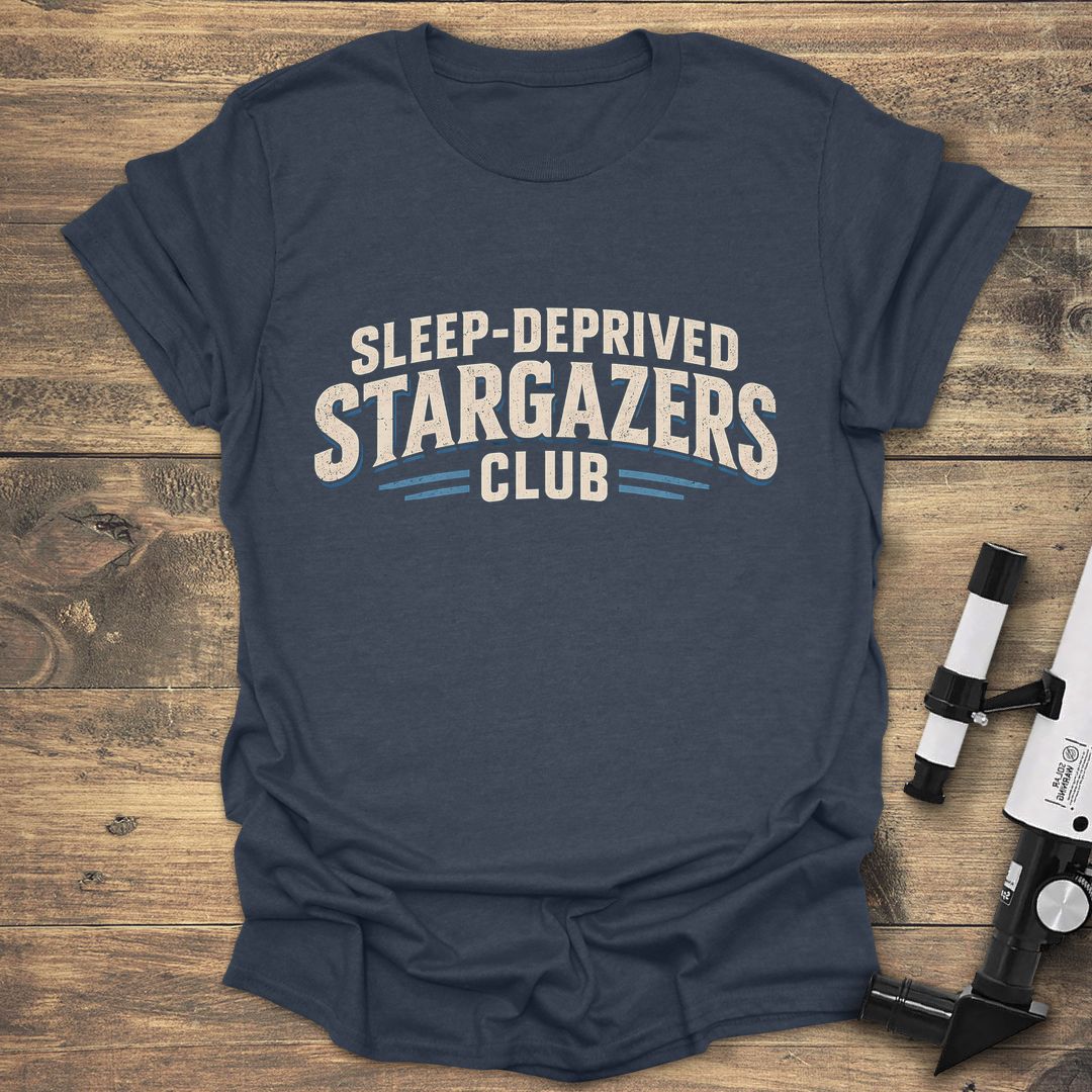 Sleep-Deprived Stargazers Club - Heather Navy t-shirt