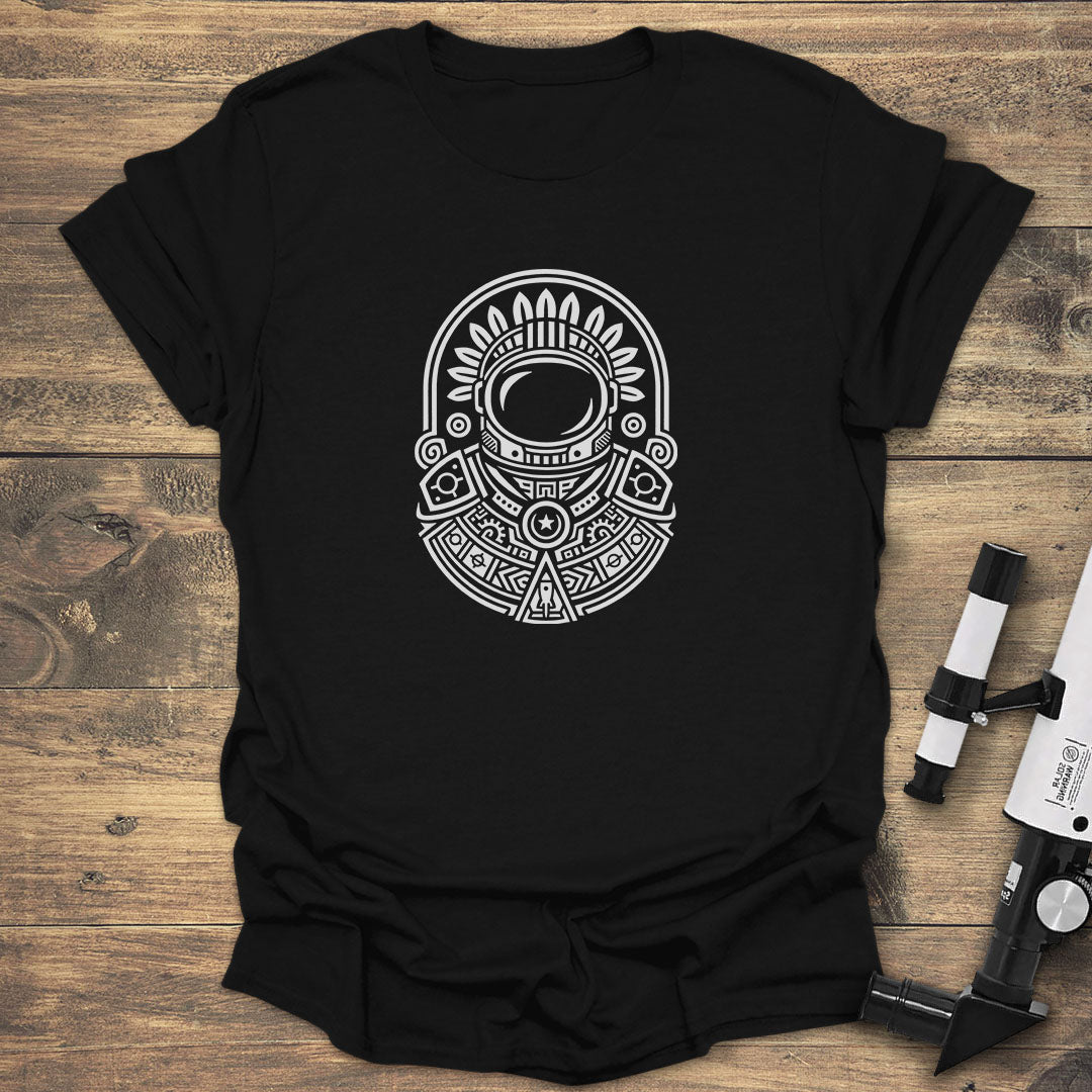 Aaztec astronaut - Black T-Shirt
