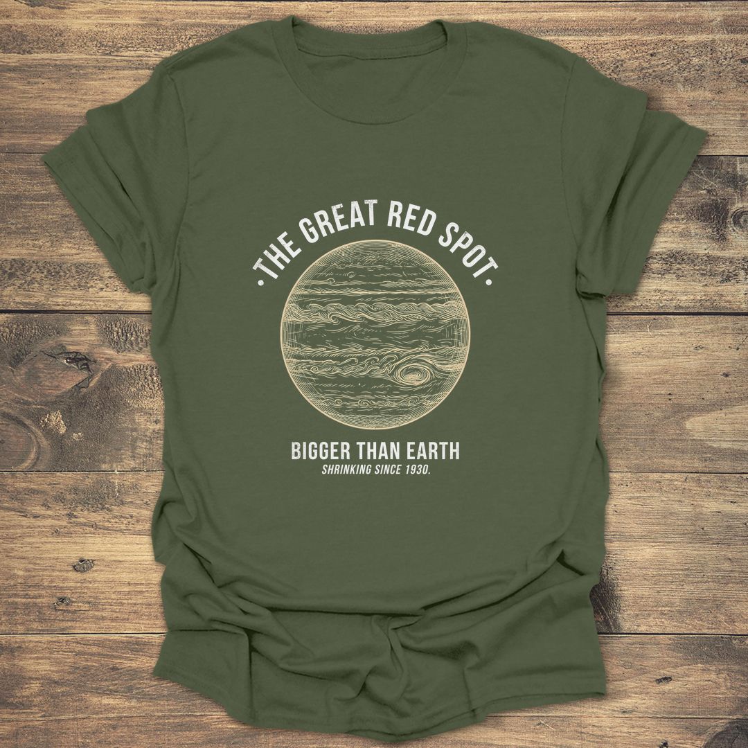 The Great Red Spot Jupiter Vintage - Military Green T-Shirt