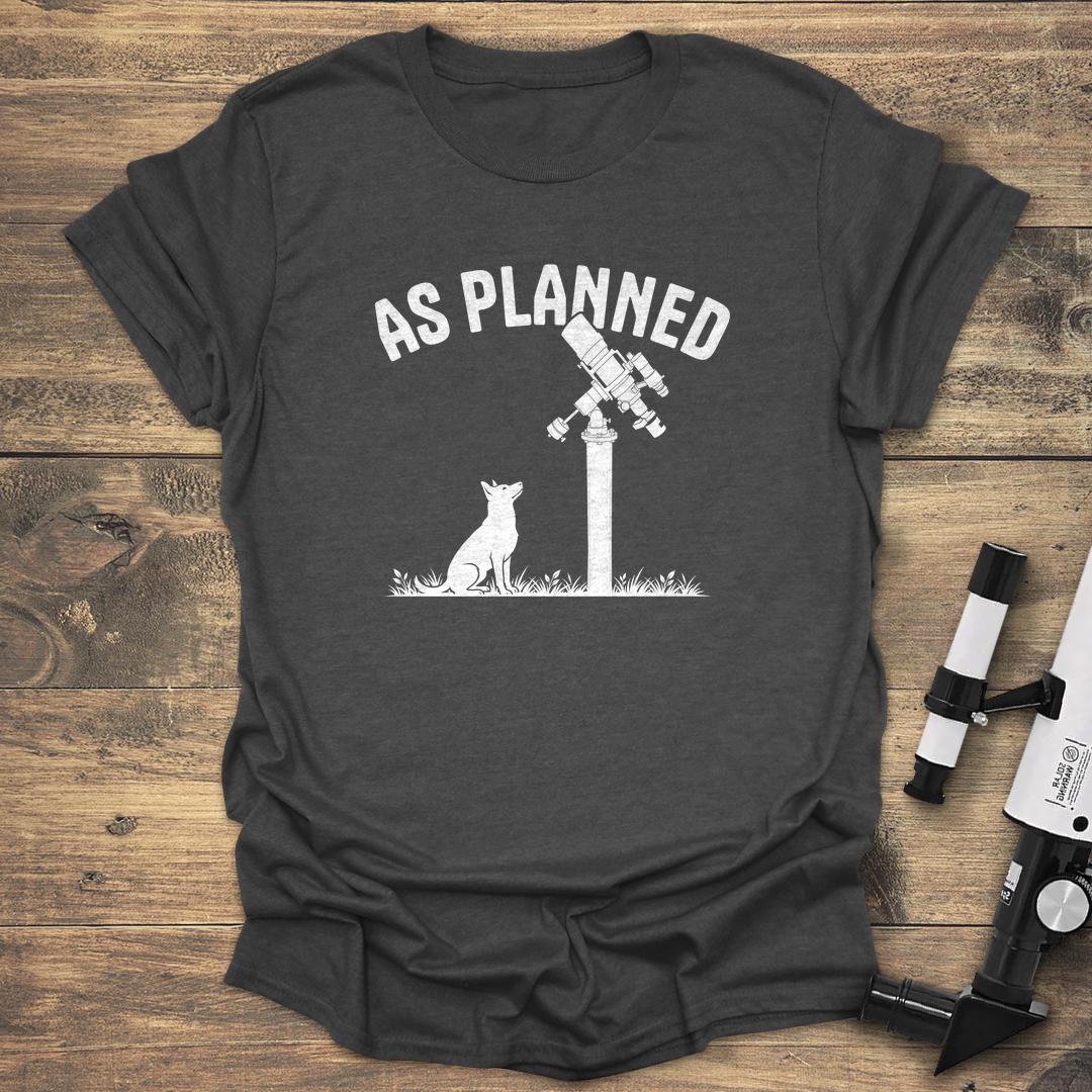 As Planned Dog and Telescope - Dark heather T-Shirt