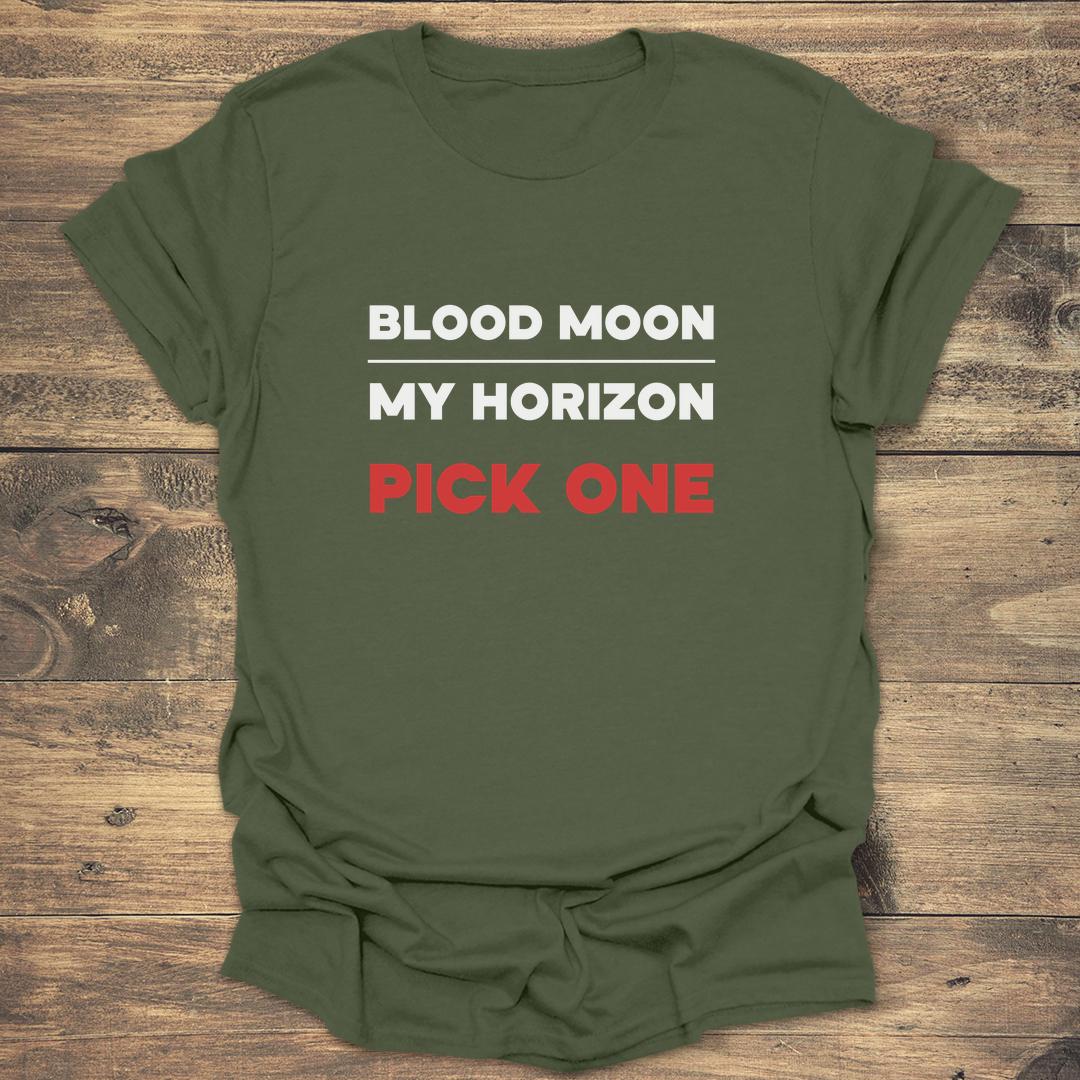 Blood Moon My Horizon - Military Green T-Shirt