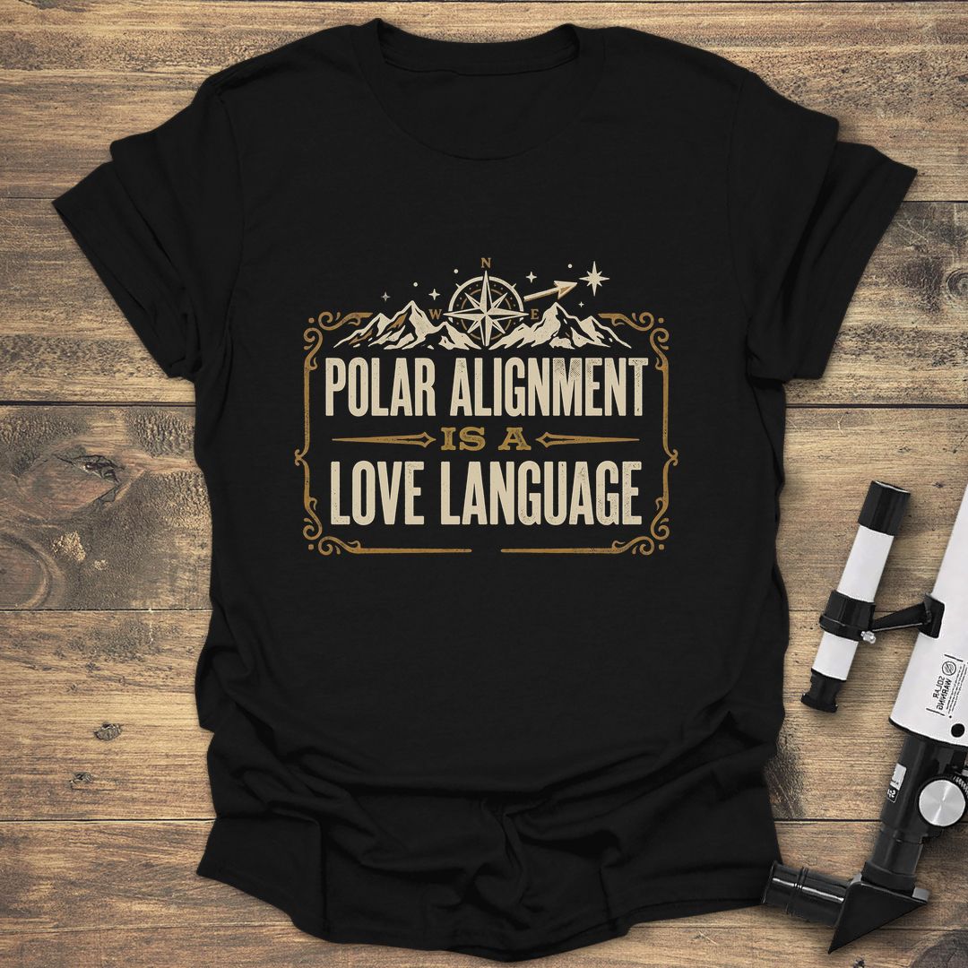 Polar Alignment Is A Love Language - Black T-Shirt