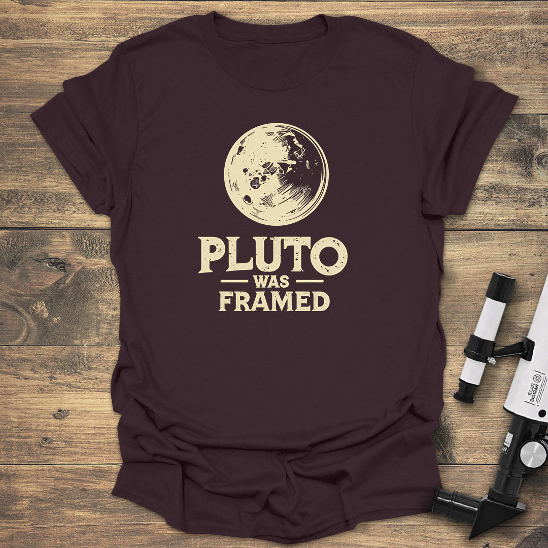 Pluto Was Framed - Dark Chocolate T-Shirt