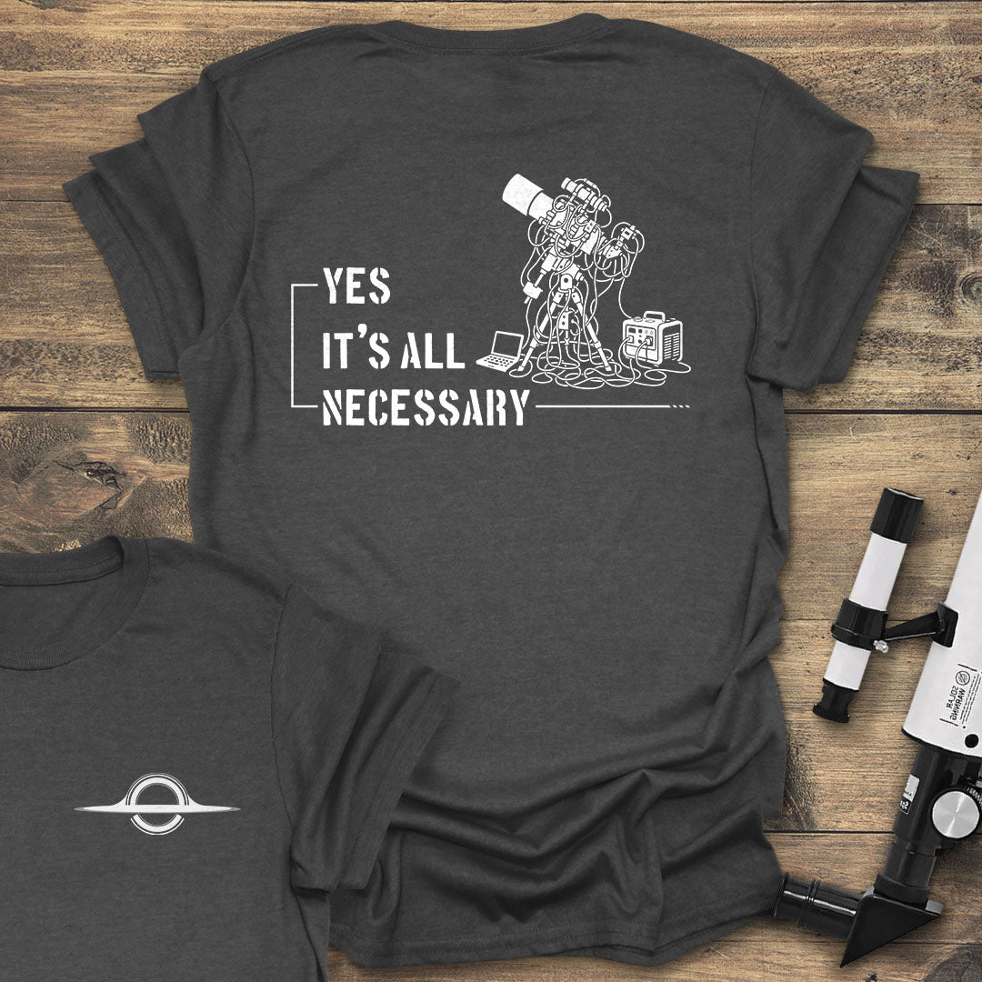Necessary Telescope Back print - Dark heather T-Shirt