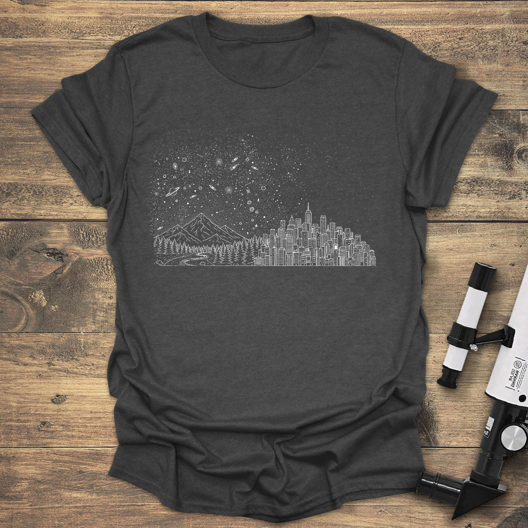 Bortle Scale Line Art - Dark heather T-Shirt