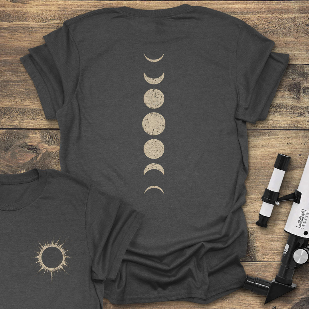 Moon Phases Back Print - Dark heather T-Shirt