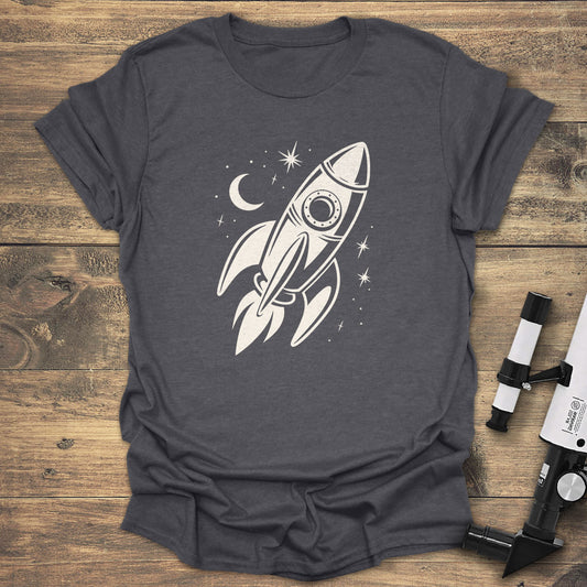 Space Rocket Moon Stars
